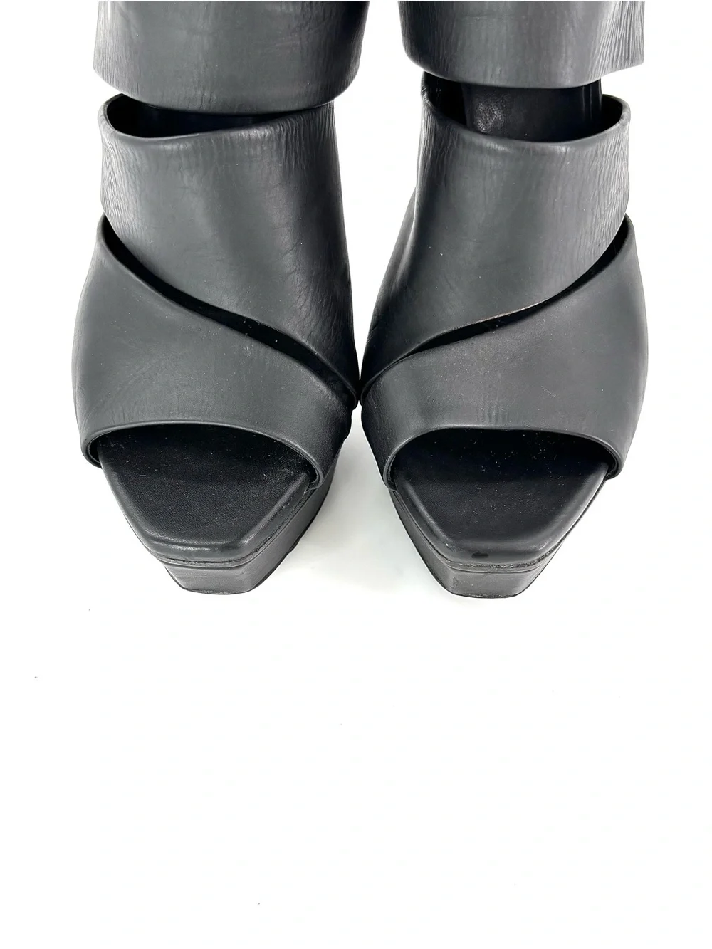 Gucci Vintage SS2010 Helena Babylon Cutout Bondage Knee High Platform Boots 36.5